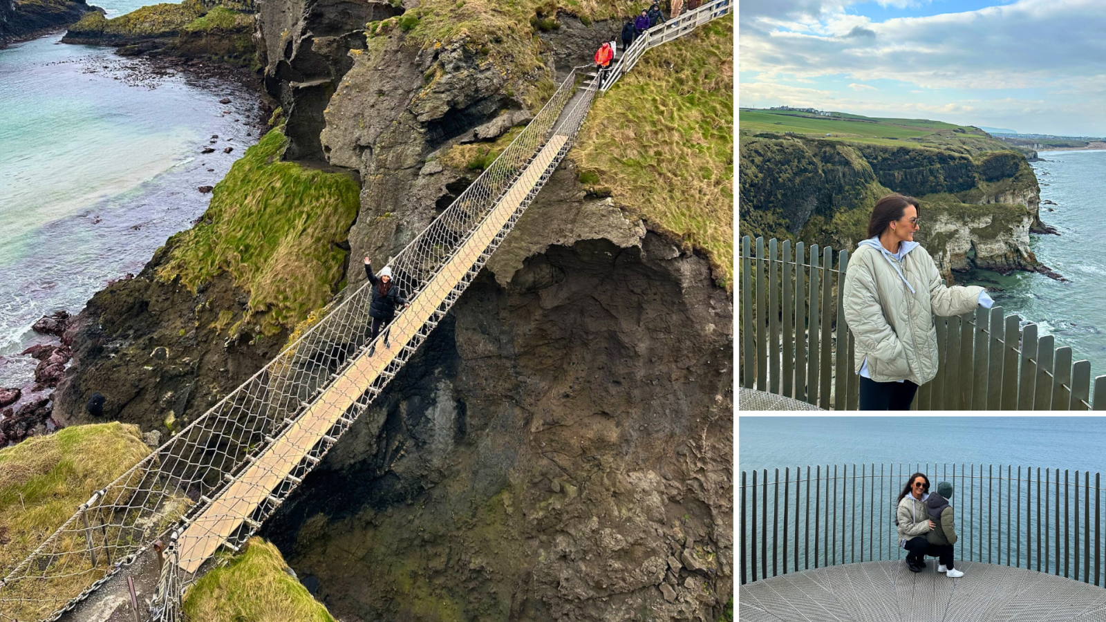 Belle Azzure at the carrick-a-rede rope bridge and magheracross viewpoint